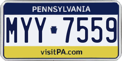 PA license plate MYY7559