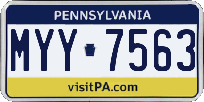 PA license plate MYY7563