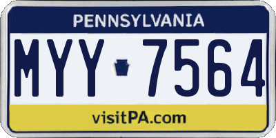 PA license plate MYY7564