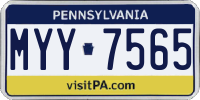 PA license plate MYY7565