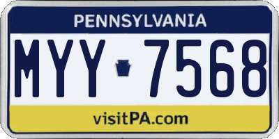 PA license plate MYY7568