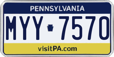 PA license plate MYY7570
