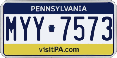 PA license plate MYY7573