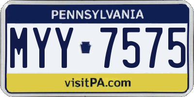 PA license plate MYY7575