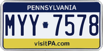 PA license plate MYY7578