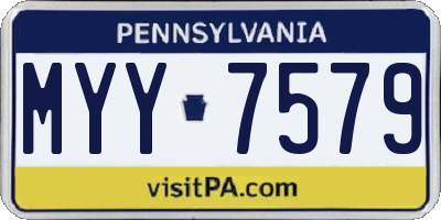 PA license plate MYY7579