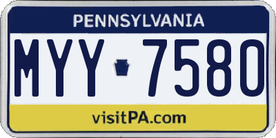 PA license plate MYY7580