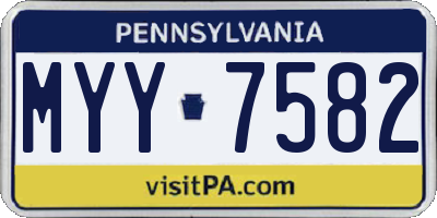 PA license plate MYY7582