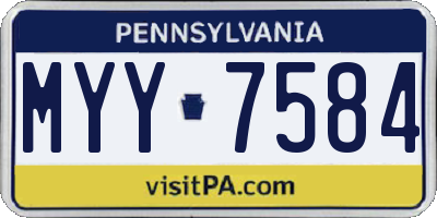 PA license plate MYY7584