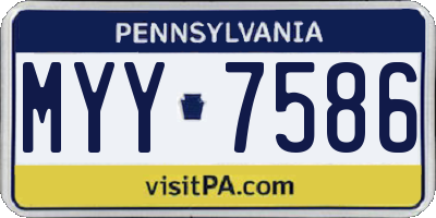 PA license plate MYY7586