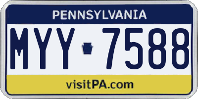 PA license plate MYY7588