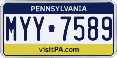 PA license plate MYY7589