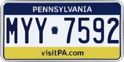 PA license plate MYY7592