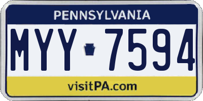 PA license plate MYY7594