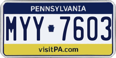 PA license plate MYY7603