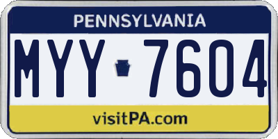 PA license plate MYY7604
