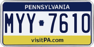 PA license plate MYY7610