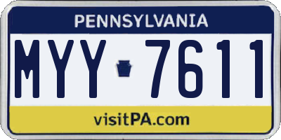 PA license plate MYY7611