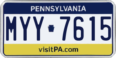 PA license plate MYY7615