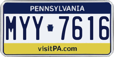 PA license plate MYY7616