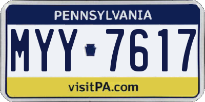 PA license plate MYY7617