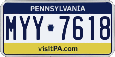 PA license plate MYY7618