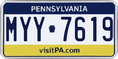 PA license plate MYY7619