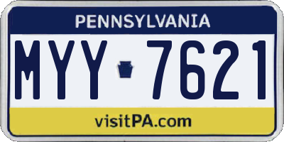 PA license plate MYY7621