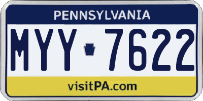 PA license plate MYY7622