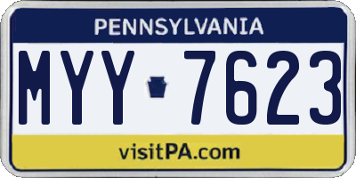 PA license plate MYY7623