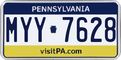 PA license plate MYY7628