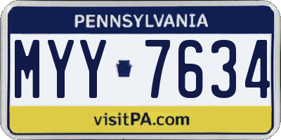 PA license plate MYY7634