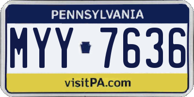 PA license plate MYY7636