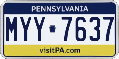 PA license plate MYY7637