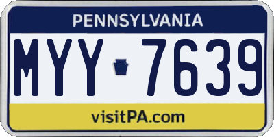 PA license plate MYY7639