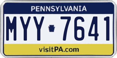 PA license plate MYY7641