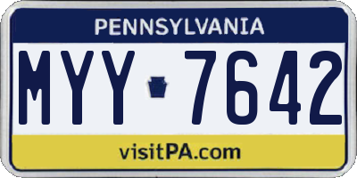 PA license plate MYY7642
