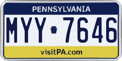 PA license plate MYY7646