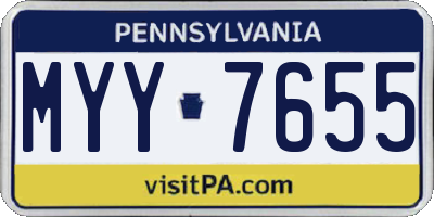 PA license plate MYY7655