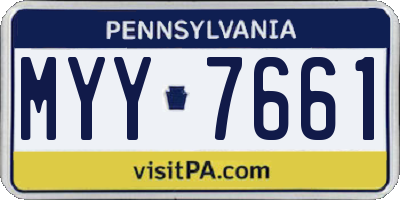 PA license plate MYY7661