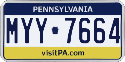 PA license plate MYY7664