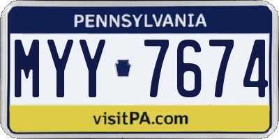 PA license plate MYY7674