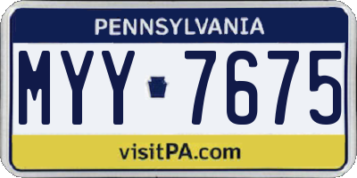 PA license plate MYY7675