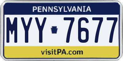 PA license plate MYY7677