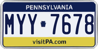 PA license plate MYY7678