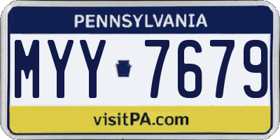 PA license plate MYY7679