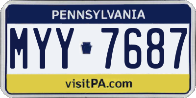 PA license plate MYY7687