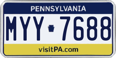 PA license plate MYY7688