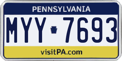 PA license plate MYY7693