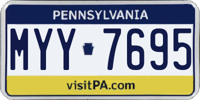 PA license plate MYY7695